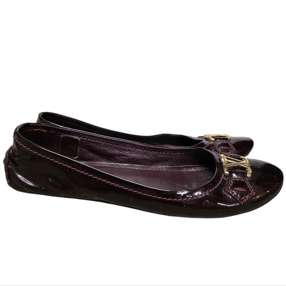 LOUIS VUITTON DREAMY ROSE LEATHER BALLET FLATS LOGO 38 - Picture 8 of 15